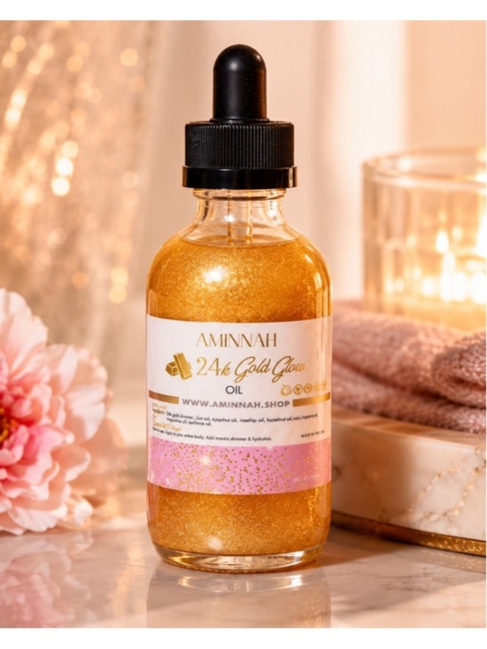 AMINNAH Other - 🍾RareAminnah 24K Gold Glow Shimmer Body Oil Warm Vanilla Moisturizing Glow Oil